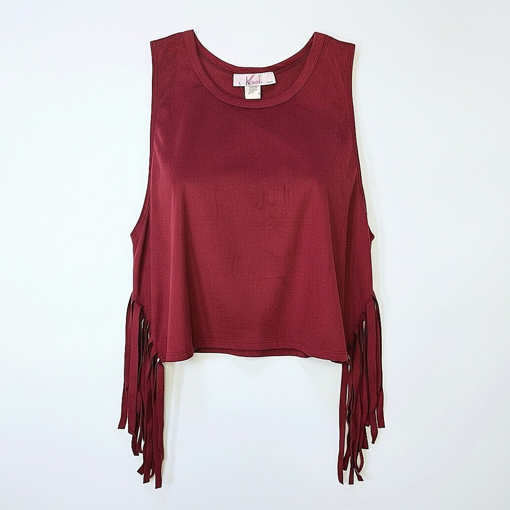 NEW! Suede Fringed Crop Top